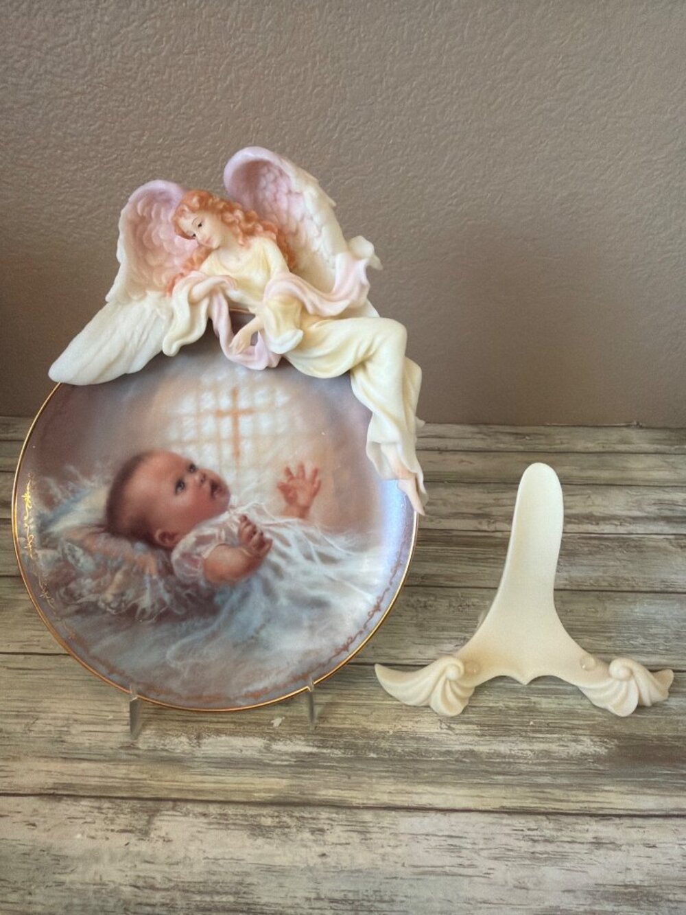 Seraphim Classics God's Treasure Christening Angel Plate Kathryn Fincher NEW - Picture 5 of 16